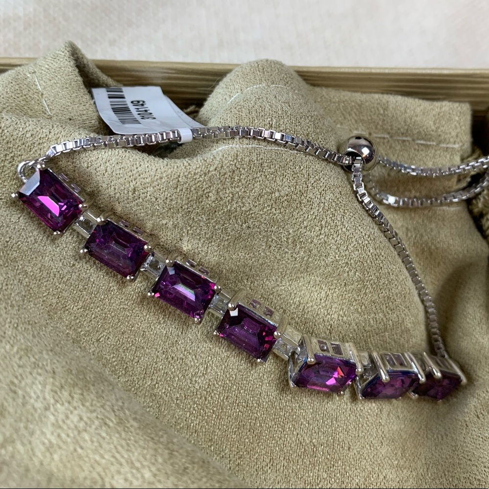 🥀Genuine Purple Topaz Bolo Bracelet🥀